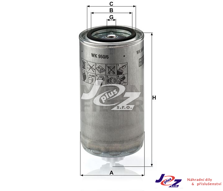 Filtr palivový hrubý Iveco WK950/6 - MANN FILTER