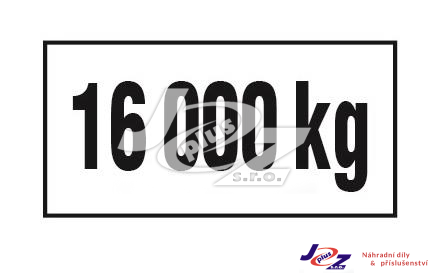 Označení hmotnosti 16000kg (85160)