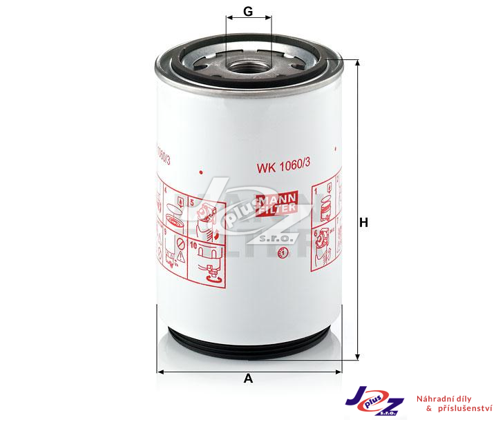 Palivový filtr DAF,VOLVO - WK1060/3x
