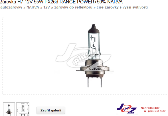 Autožárovka 12/ 55 H7 PX26d RANGE POWER +50%