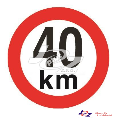 Označení rychlosti  40 km