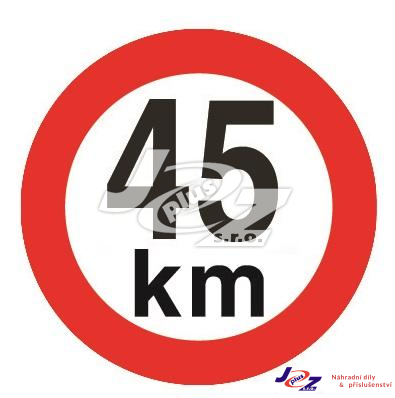 Označení rychlosti  45 km