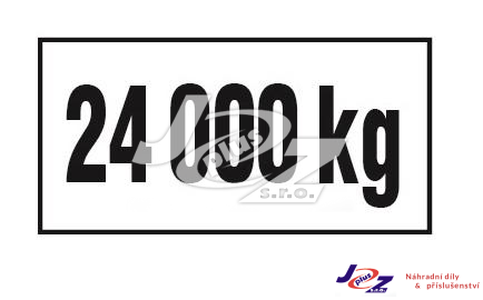 Označení hmotnosti 24000kg