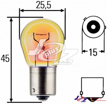 Autožárovka 12/ 21 BAU15S oranžová