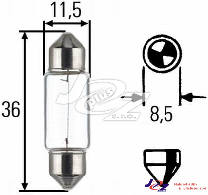 Autožárovka 12/  5 SV8,5 sufit.11x35