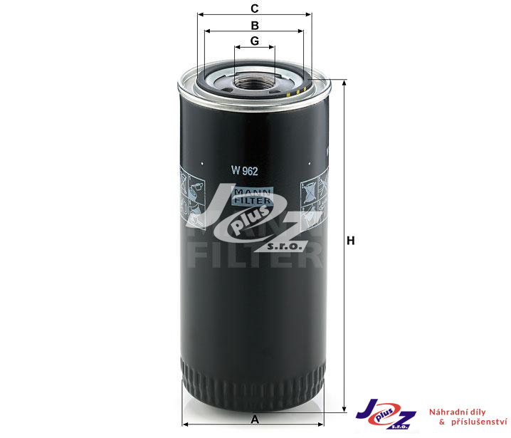 Olejový filtr DAF W962