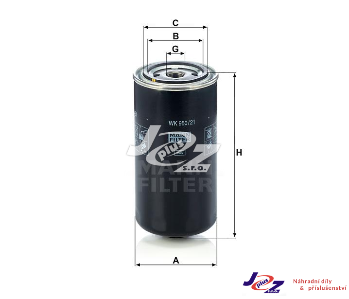 Palivový filtr KAROSA 950,DAF,Iveco WK950/21