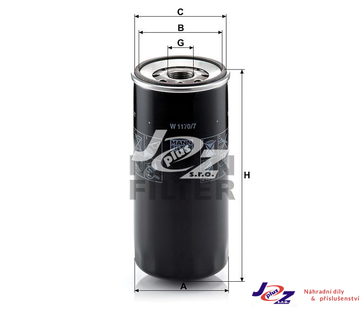 Olejový filtr Iveco Cursor,KAROSA 950  W1170/7